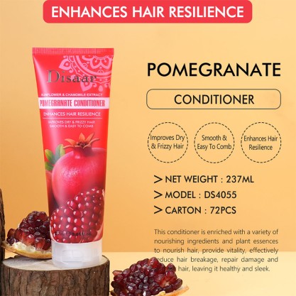 Organic Pomegranate Leave-In Hair Conditioner with Sunflower Oil and Chamomile, Improves Dry and Frizzy Hair
