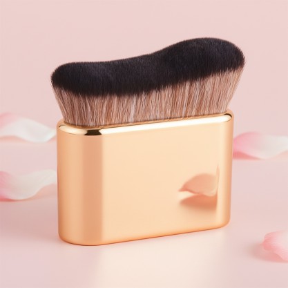 Vegan Luxury Makeup Brush Portable Durable Shiny Gold Body Foundation Brush
